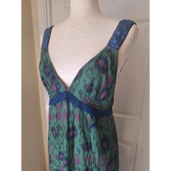 Anthropologie Velvet Trimmed Slip Midi Dress - Picture 7 of 14